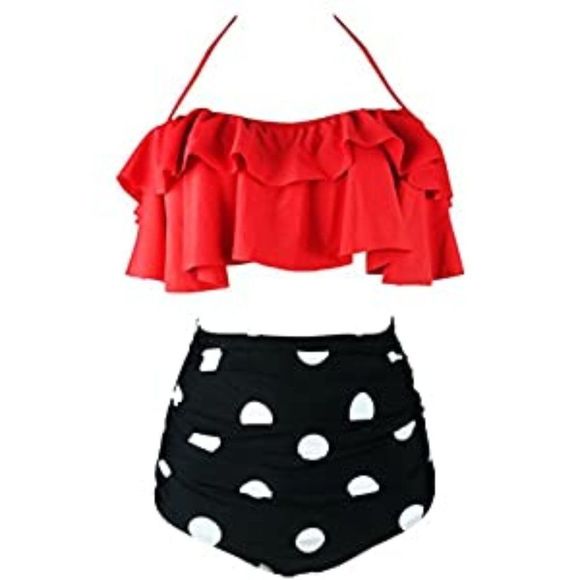Women's Retro Boho Flounce Bikini Set Swimsuit